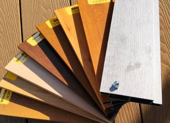 Żaluzje tarasowe ALUMINIOWE DREWNOPODOBNE + uchwyty (kolory do wyboru) | długość desek 240 cm